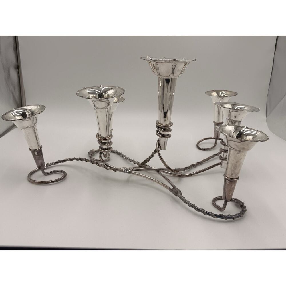 Antique Tulip Liberty Art Nouveau Style Silver Plate Flower Holder Centerpiece G